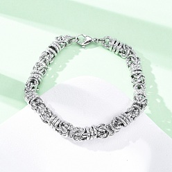 Нержавеющая Сталь Цвет 304 византийские браслеты-цепочки из нержавеющей стали для женщин и мужчин, цвет нержавеющей стали, 9-3/8x3/8 дюйм (23.7x0.85 см)