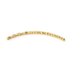 Oro Latón curvado tubo cuentas, textura, dorado, 30x1.5 mm, agujero: 0.8 mm