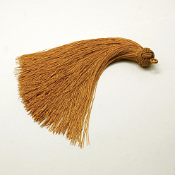 Перу Красивый дизайн украшения нейлон кисточкой кулон, Перу, 160x18 мм, отверстие : 4 мм