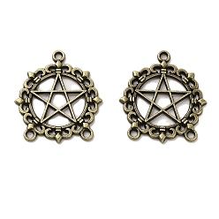 Античная Бронза Ссылки на компоненты люстры из сплава в тибетском стиле, без кадмия и без свинца, пентаграmmа, античная бронза, 27x24x2 мм, отверстие : 1.6 мм, Около 462 шт / 1000 г