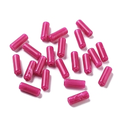 Камелия Непрозрачные акриловые бусины, два тона, колонка, камелия, 13.5x4.7 мм, отверстие : 1.4 мм