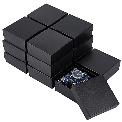 Черный Картонные коробки для хранения бумажных кошельков, квадратный, чёрные, 12x12x5.1 см