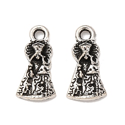 Античное Серебро Сплавочные подвески тибетского стиля, девственница десампарадос, без свинца и без кадмия, античное серебро, 15x7.5x2.5 мм, отверстие : 1.8 мм