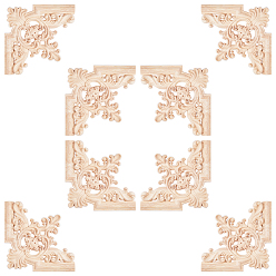 Кукурузный Шелк Резной деревянный центральный цветок, длинная аппликация, цвет колоса кукурузы, 150x150x7.5 мм