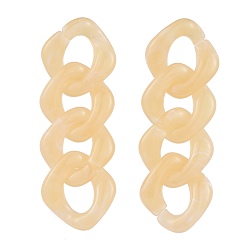 Wheat Acrylic Dangle Earrings, with 304 Stainless Steel Stud Earring Findings and Plastic Ear Nuts, Twist, Wheat, 67~84mm, Pin: 0.7mm