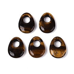 Тигровый глаз Природных тигровый глаз подвески, слезинки, 24.5~25x18~18.5x5.5~6.5 мм, отверстие : 8.5~9.5x7~7.5 мм