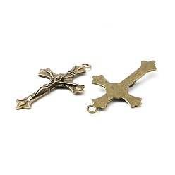 Antique Bronze Zinc Alloy Pendants, Crucifix Cross, Antique Bronze, 37x21x2mm, Hole: 2mm, 10pcs/set