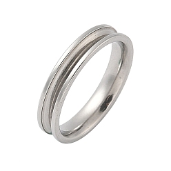 Нержавеющая Сталь Цвет 304 настройки колец с канавками из нержавеющей стали, заготовка для изготовления кольцевого сердечника с инкрустацией и канавками, цвет нержавеющей стали, прорезь: 2 мм, 4 мм, внутренний диаметр: 17.2 мм