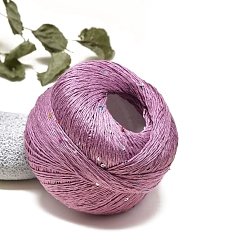 Средняя Орхидея Хлопковые волокна пряжа для вязания с пайетками, для одежды шарфы свитера шали шапки, средне орхидеи, 1 мм