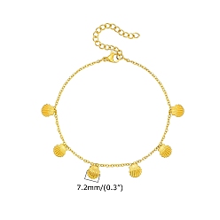 Золотой Браслеты из нержавеющей стали, оболочка, золотые, 7-5/8 дюйм (19.5 см)