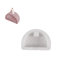 White Rainbow DIY Silicone Candle Holder Molds, Resin Plaster Cement Casting Molds, White, 8.1x11.4x5cm, Inner Diameter: 2.2cm