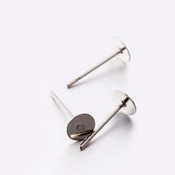 Нержавеющая Сталь Цвет 304 Выводы серьги из нержавеющей стали шпилька, цвет нержавеющей стали, 5 мм, штифты : 0.6 мм