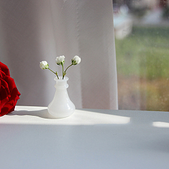 Белый Миниатюрные стеклянные вазы-бутылки, аксессуары для кукольного домика в микроландшафтном саду, декорации реквизита для фотосъемки, белые, 22x27 мм