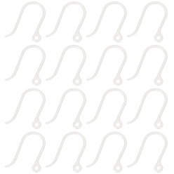 Белый Дым 200шт. пластиковые крючки для сережек, провод уха, с горизонтальной петлей, серый, 11x9x0.6 мм, отверстие : 0.9 мм