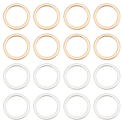 Real Gold Plated & Real Platinum Plated 40шт 2 цвета латунные соединительные кольца, пончик, без никеля , настоящее золото 18 покрытое золотом и настоящее платиновое покрытие, 10x1 мм, 20 шт / цвет