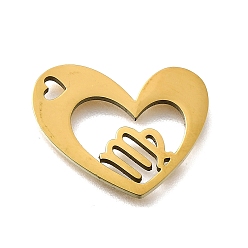 Дева 201 подвески из нержавеющей стали, лазерная резка, сердце с подвеской в виде созвездия, золотые, Дева, 17x21.5x1.5 мм, отверстие : 1.6x2.6 мм