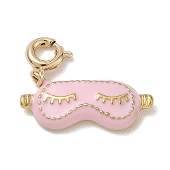 Others 304 Stainless Steel Enamel Pendant Decorations, with Spring Clasps, Golden, Eye Mask, 26mm