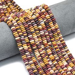 Моокаит Нити из матовых бусин натурального мукаита, рондель, 6x2 мм, отверстие : 1 мм, около 150~160 шт / нитка, 14.57~14.96'' (37~38 см)