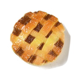 Плоский Круглый Кабошоны из непрозрачной смолы, имитация еды, декодирование, хлеб, плоско-круглые, 20x20x9 мм