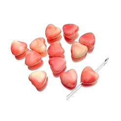 Помидор 10шт. градиентные цветные непрозрачные акриловые бусины, сердце, помидор, 12x12 мм