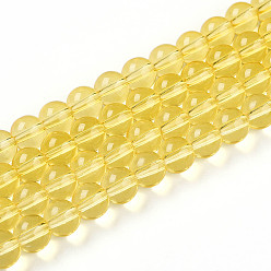 Золотистый Краска для выпечки, прозрачные стеклянные бусины, нити, круглые, золотые, 8~8.5 мм, отверстие : 1.4 мм, около 102~104 шт / нитка, 29.92~30.31 дюйм (76~77 см)