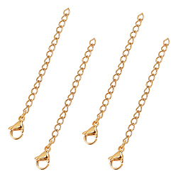Golden 304 Stainless Steel Chain Extender, with Lobster Claw Clasp, Golden, 65.5mm