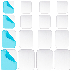 Платина Железные наклейки, самоклеющиеся наклейки ремесла, прямоугольные, платина, 45~75x35~55x1 мм, 4 стили, 5 шт / стиль, 20 шт