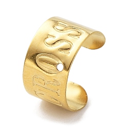 Золотой 304 ушные манжеты из нержавеющей стали, с отверстием, слово, золотые, 11.5x7x10.5 мм, отверстие : 0.9 мм