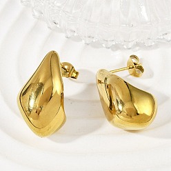 Настоящее золото 18K 304 серьги-капли из нержавеющей стали для женщин, ионное покрытие (ip), реальный 18 k позолоченный, 23x13.5 мм