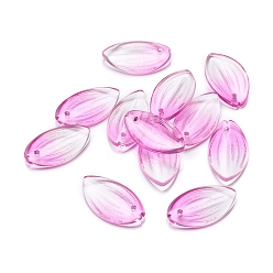 Violett Transparente Glas-Anhänger, Lotusblütenblatt, Ton zwei, Violett, 20.5x12x2.5 mm, Bohrung: 1 mm
