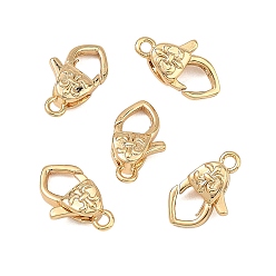 Real 18K Gold Plated SHEGRACE Brass Lobster Claw Clasps, Cadmium Free & Lead Free & Nickel Free, Real 18K Gold Plated, 13x7x5mm, Hole: 1.5mm