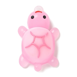 Pink Светящиеся подвески из ПВХ, светится в темноте, черепаха, розовые, 50x30x16 мм, отверстие : 2.5 мм
