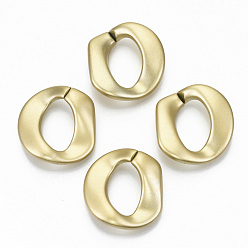 Gold Opaque Spray Painted Acrylic Linking Rings, Quick Link Connectors, for Curb Chains Making, Twist, Gold, 29.5x30x5mm, Inner Diameter: 20x12.5mm, about 230pcs/500g