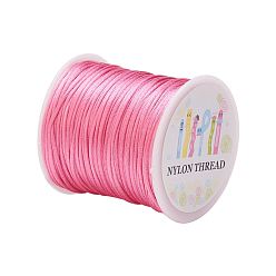 Pale Violet Red Nylon Thread, Rattail Satin Cord, Pale Violet Red, 1.0mm, about 76.55 yards(70m)/roll