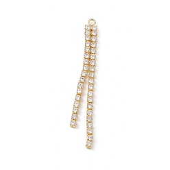 Golden Messing Strass Cup Ketten Quaste große Anhänger, golden, 51x5x2 mm, Bohrung: 1.6 mm