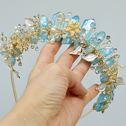 Хрусталь Резинки для волос из натурального розового кварца, аксессуары для волос для женщин и девочек, корона, 250x170x50 мм