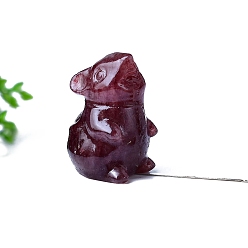 Клубничный Кварц Натуральные клубничные кварцевые фигурки мыши, статуи для украшения рабочего стола домашнего офиса, 35 мм