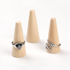 Античный Белый Рамка дисплея деревянного кольца, конус, старинный белый, 1.7x4.45 см