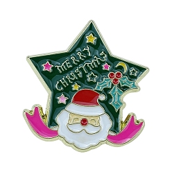 Étoile  Broches en alliage sur le thème de Noël, épingles en émail, étoiles, 30x28mm