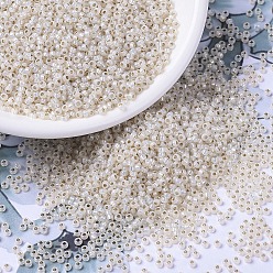 (RR2351) Бледно-кремовый Опаловый с Серебряной Подкладкой Миюки круглые бусины рокайль, японский бисер, (rr 2351) серебристый бледно-кремовый опал, 11/0, 2x1.3 мм, Отверстие: 0.8 мм, о 1100 шт / бутылка, 10 г / бутылка