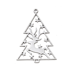 Рождественская елка Рождественские 201 подвески из нержавеющей стали, рождественская елка, 37x25.5x1 мм, отверстие : 1.6 мм