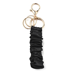 Black Satin Cloth Keychain, for Bag Car Pendant Decorationa, Black, 160mm