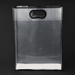 Schwarz Rechteck transparente Plastiktüten, mit Griffen, zum Einkaufen, Kunsthandwerk, Geschenke, Schwarz, 40x30 cm, 10 Stück / Beutel