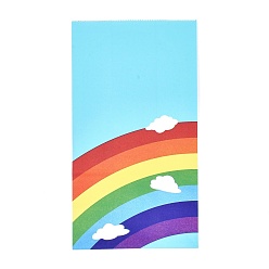 Светло-Голубой Экологически чистые крафт-бумажные пакеты с радужным узором, подарочные пакеты, сумки для покупок, прямоугольные, Небесно-голубой, 24x13x8 см