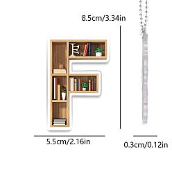 Letter F Подвесные украшения для книжной полки в форме акриловых букв, для дома, автомобиля, сумки, подвесные украшения, Буква F, 85x55 мм