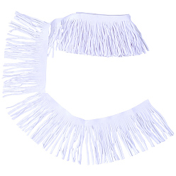 Белый 1лента из замшевой ткани с кисточками, для аксессуаров для одежды, украшение подарка, белые, 3-3/4 дюйм (95 мм), около 2.19 ярдов (2 м) / комплект