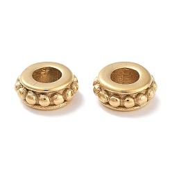 Золотой Ионное покрытие (ip) 304 шарики из нержавеющей стали, рондель, золотые, 6.5x3 мм, отверстие : 2.5 мм