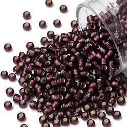 (26CF) Silver Lined Frost Amethyst TOHO Round Seed Beads, Japanese Seed Beads, (26CF) Silver Lined Frost Amethyst, 8/0, 3mm, Hole: 1mm, about 222pcs/bottle, 10g/bottle
