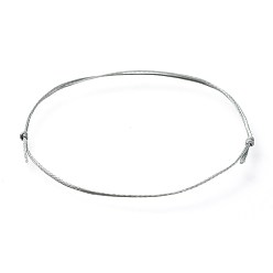 Серый Регулируемые плоские вощеные полиэфирные шнуры изготовление браслетов, серые, 8 дюйм ~ 11-7/8 дюйм (20.4~30 см)