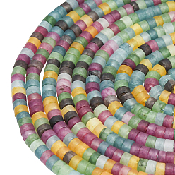 (52) Непрозрачная лаванда 2 нити из натурального белого нефрита бусины нити, матовые, дисковые бусы, Heishi бусы, окрашенные, разноцветные, 4~4.5x2~2.5 мм, отверстие : 1 мм, около 155~157 шт / нитка, 15.24 дюйм (38.7 см)